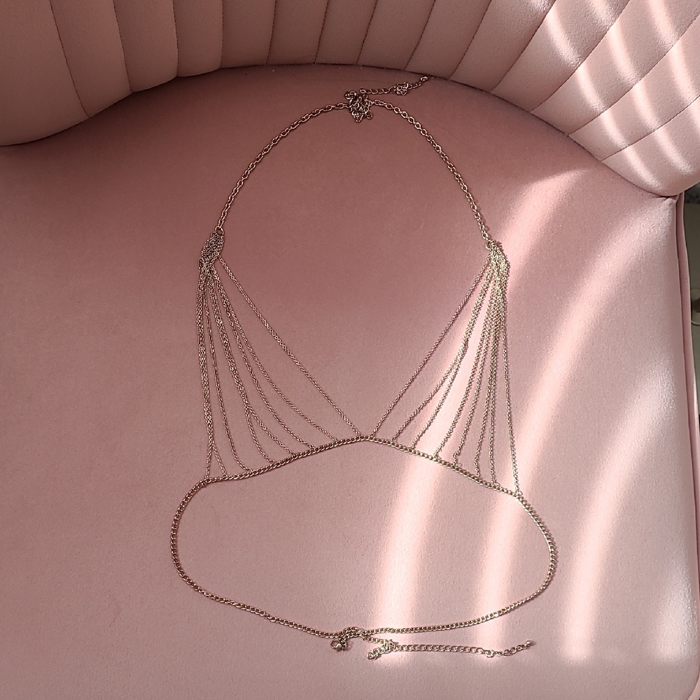 Gold Chain Halter Top Body Jewelry